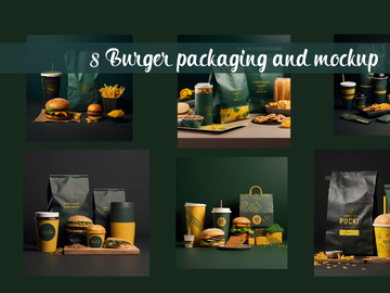 Burgers packaging and mockup