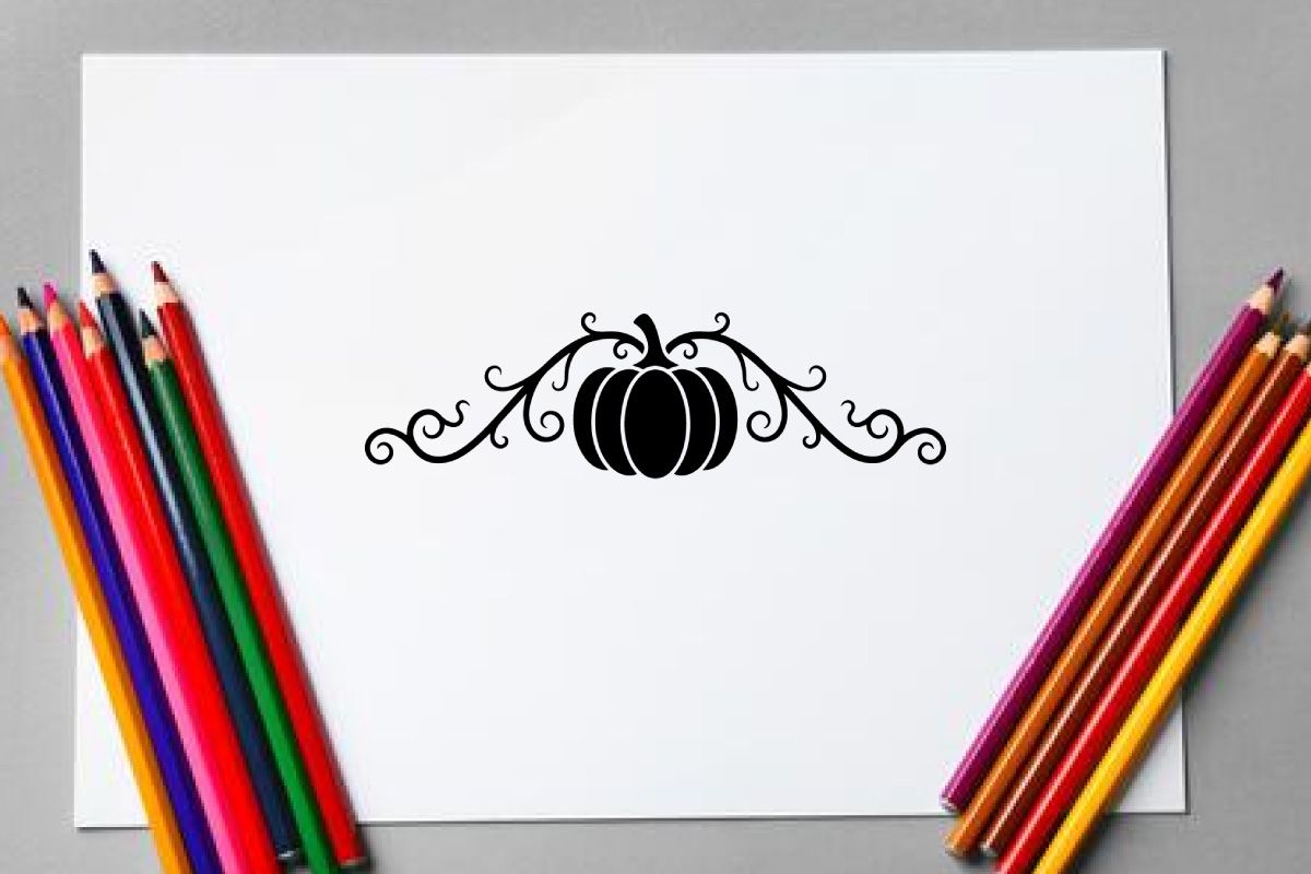 Elegant Halloween Pumpkin with Decorative Swirls for Fall Decor