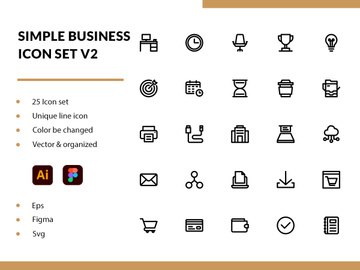 Simple Business Icon Set V2