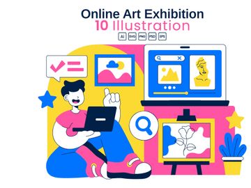 10 Online Art Exhibition Illustration