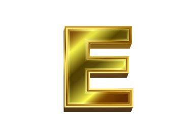 3d golden letter. Luxury gold English alphabet on white background