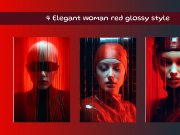 Elegant woman red glossy style