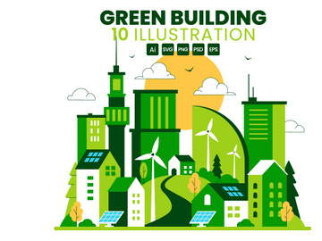 10 Green Building Illustration
