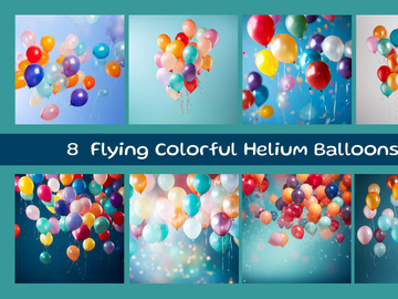 Flying Colorful Helium Balloons