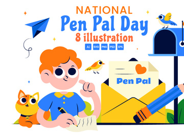 8 National Pen Pal Day Illustration