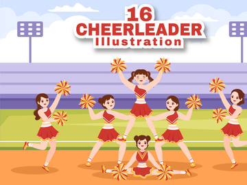 16 Cheerleader Girl Illustration