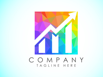 Finance and accounting logo low poly art style design vector template, Business finance logo