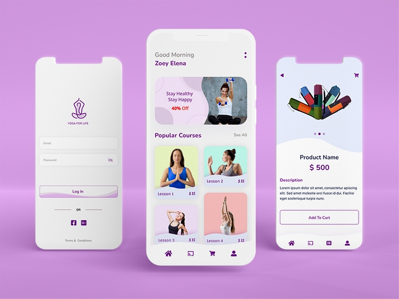 Meditation Mobile App UI by Ordain IT ~ EpicPxls