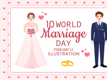 10 World Marriage Day Illustration