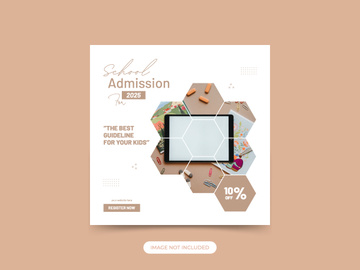 School Admission Social Media Post And Web Banner Template