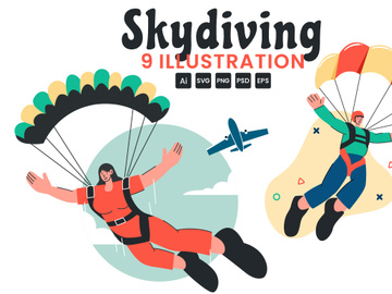 9 Skydiving Sport Illustration