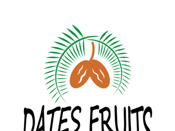 Date palm fruit plant logo design with leaves,seeds and date palm tree isolated background exotic organic plant.