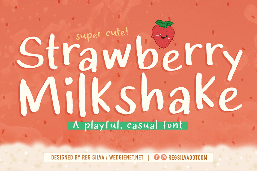 草莓奶昔字体演示(Strawberry Milkshake Font Demo)插图