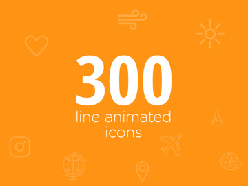 300 Line Animated Icons