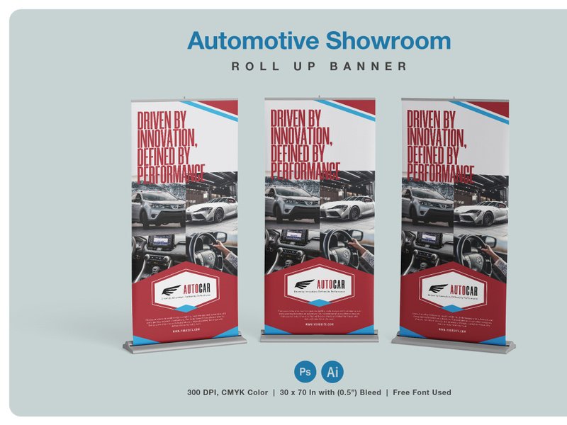 Automotive Product Roll Up Banner by Blancalab Studio ~ EpicPxls