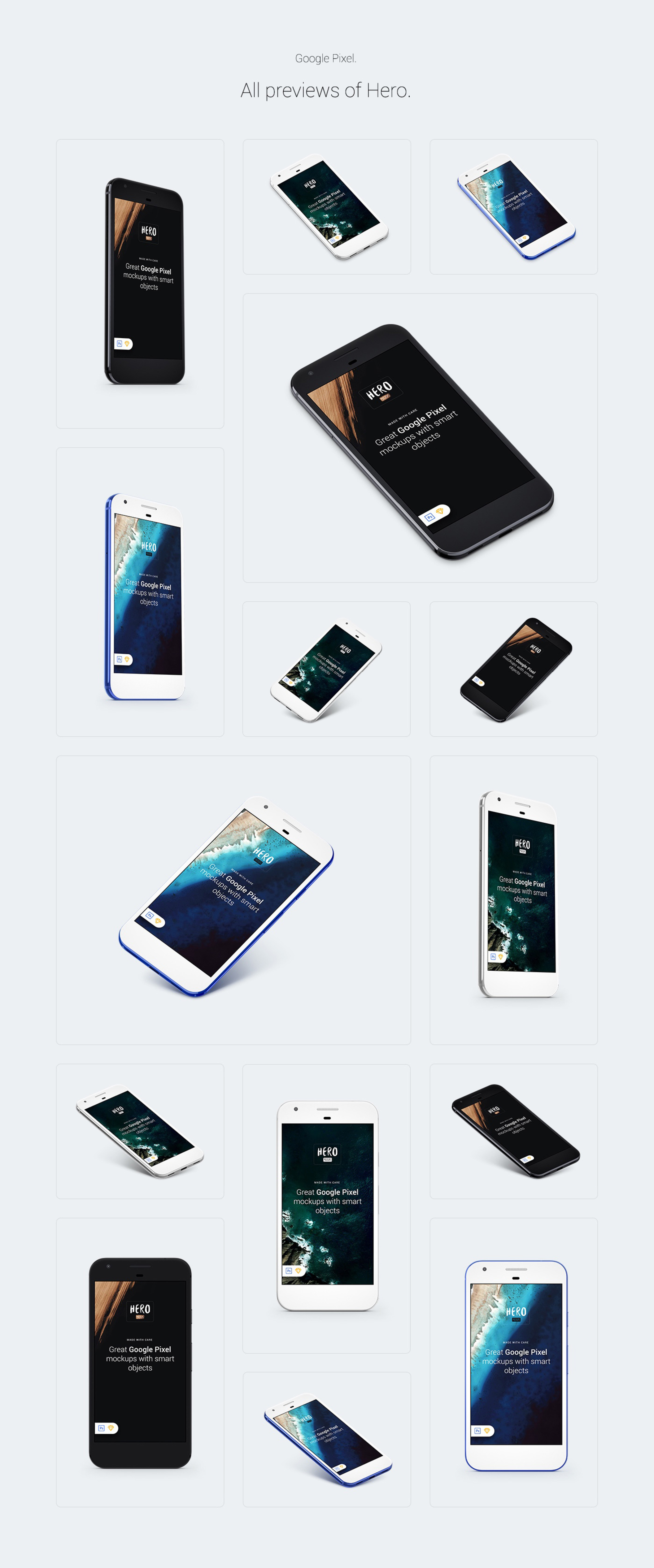 Google Pixel Mockup [PSD, Sketch]