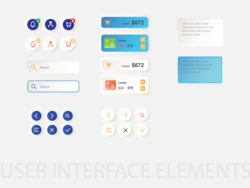 User interface elements UI Kit 02 by SB Trading ~ EpicPxls