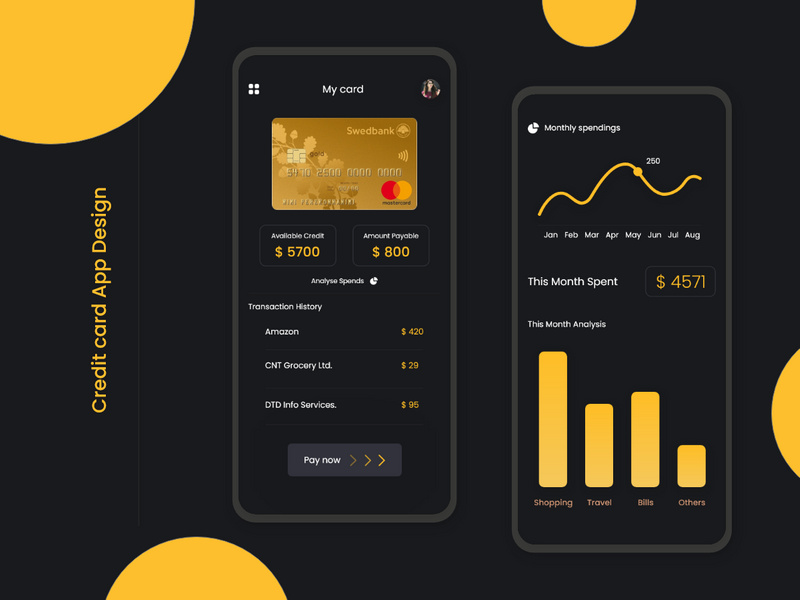 Credit card app design by SHAH RUKH KHAN ~ EpicPxls