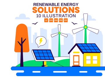 10 Renewable Energy Solutions Illustration