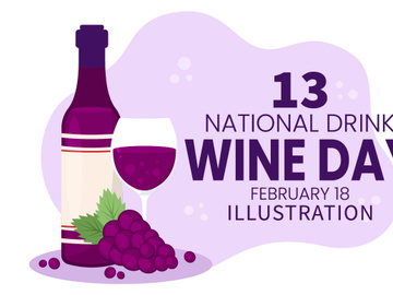 13 National Drink Wine Day Illustration