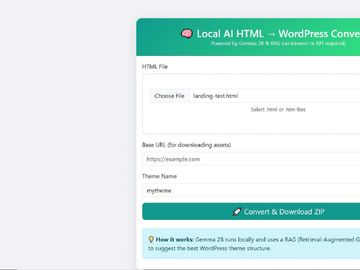 AI HTML TO WordPress Converter Pro | The Ultimate Offline AI-Powered HTML to WordPress Theme Generator