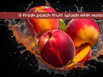 Fresh nectarine fruit splash with water