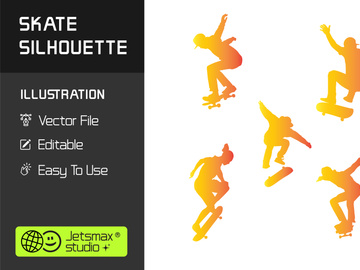 Skaters Silhouette Vector Bundle