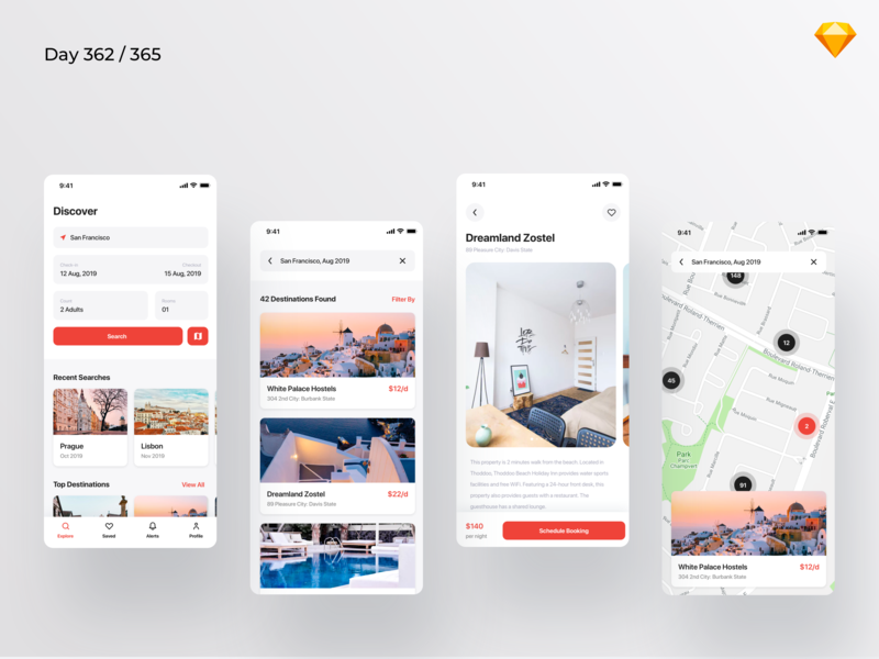 Hostel Booking App - Freebie by Kishore ~ EpicPxls