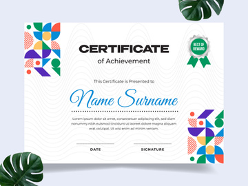 Modern certificate design template