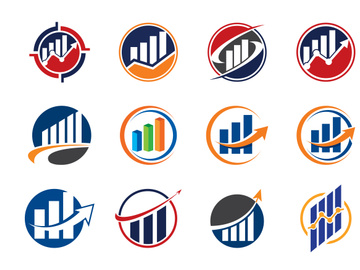 Finance and accounting logo design set vector template