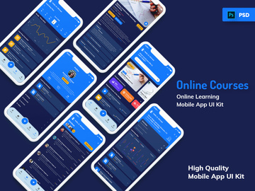 Online Courses Mobile App Dark Version