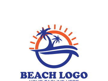 Beach logo design Vector template