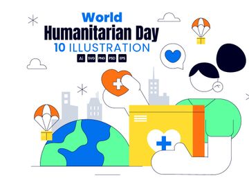10 World Humanitarian Day Illustration