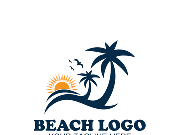 Beach logo design Vector template
