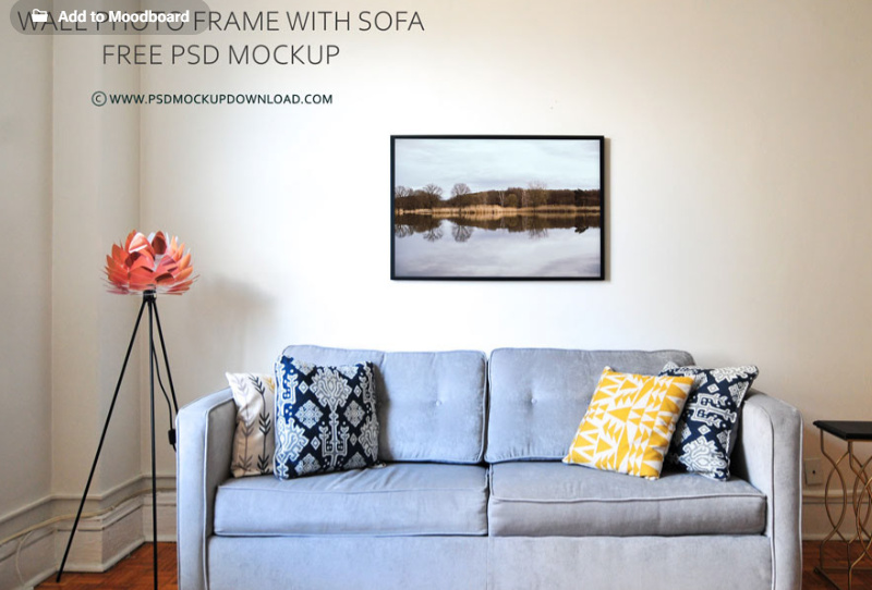 Download Wall Photo Frame With Sofa Mockup By Psd Mockup Download Epicpxls