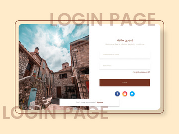 Login form template for Property website