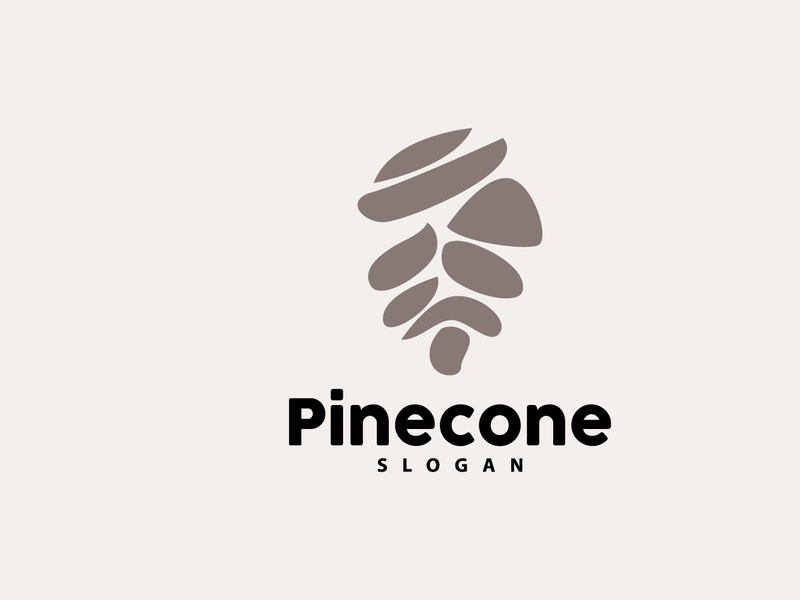 Pine Cone Logo, Elegant Luxury Pine Simple Design by ~ EpicPxls