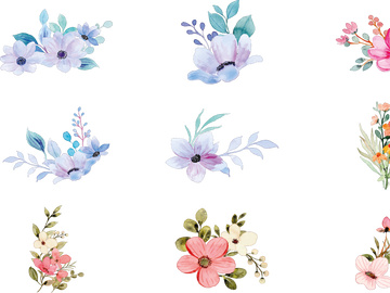 Vector Flower Watercolor Illustration