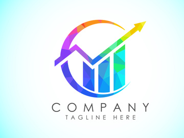 Finance and accounting logo low poly art style design vector template, Business finance logo