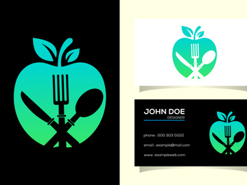 Apple fresh food logo sign symbol in flat style on white background