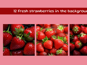 Fresh strawberries in the background