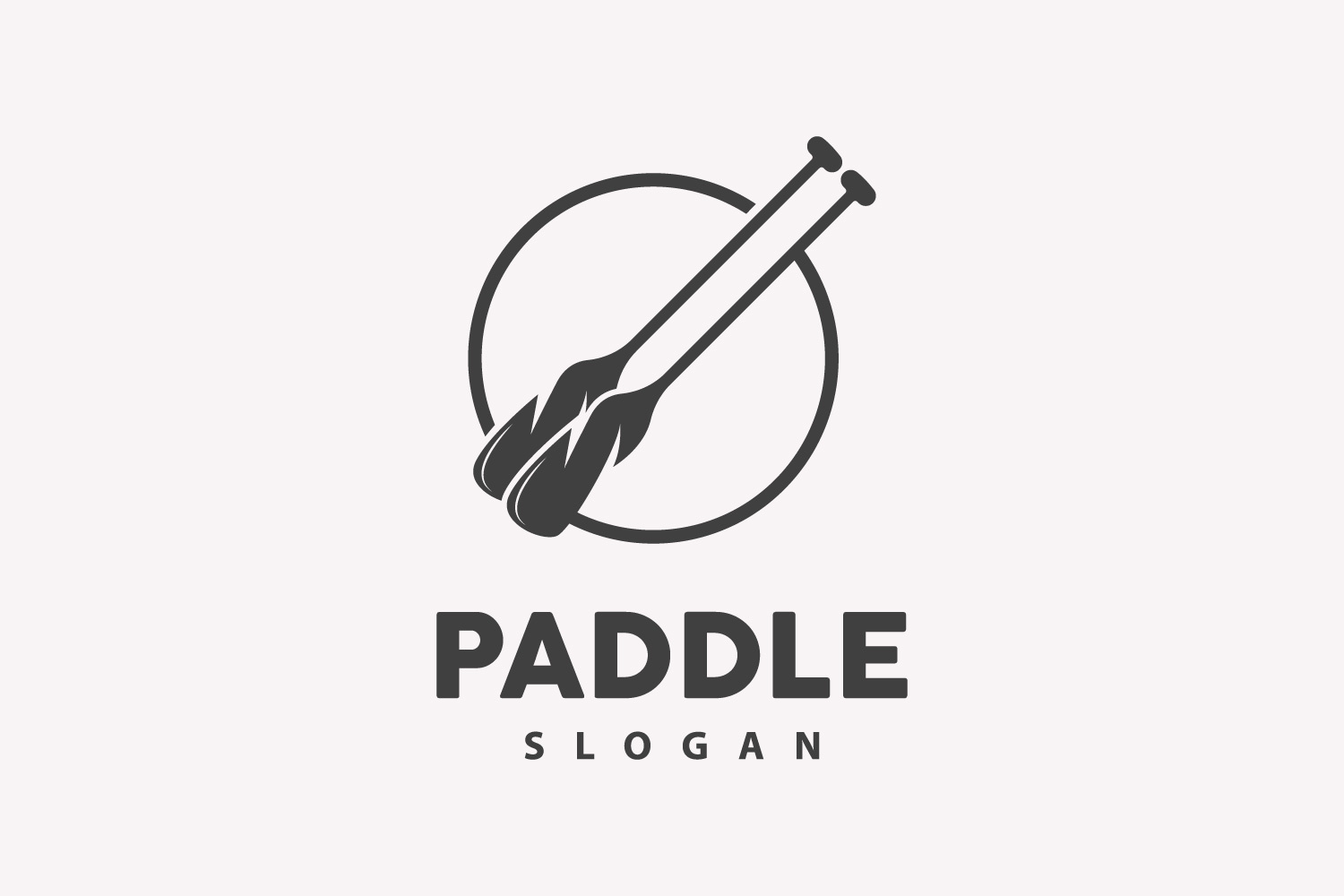 Logotipo Paddle, Vector de Remo de Barco, Icono de Remo Cruzado, Símbolo de Ilustración Diseño Simple