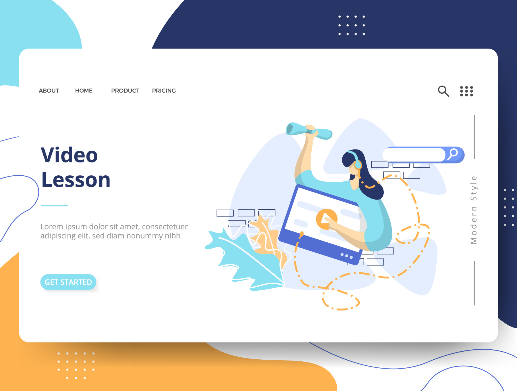 Ilustrasi Set Pendidikan E-Learning