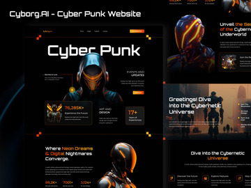 🚀 Cyborg.AI - Cyberpunk Landing Page UI ⚡