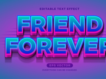 Friendship strong girly modern editable text effect vector