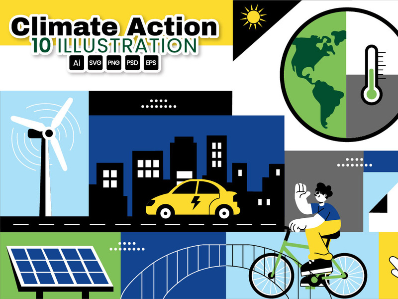 10 Climate Action Illustration by denayuneep ~ EpicPxls
