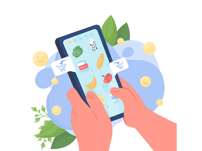 Food delivery application flat concept vector illustration ~ EpicPxls