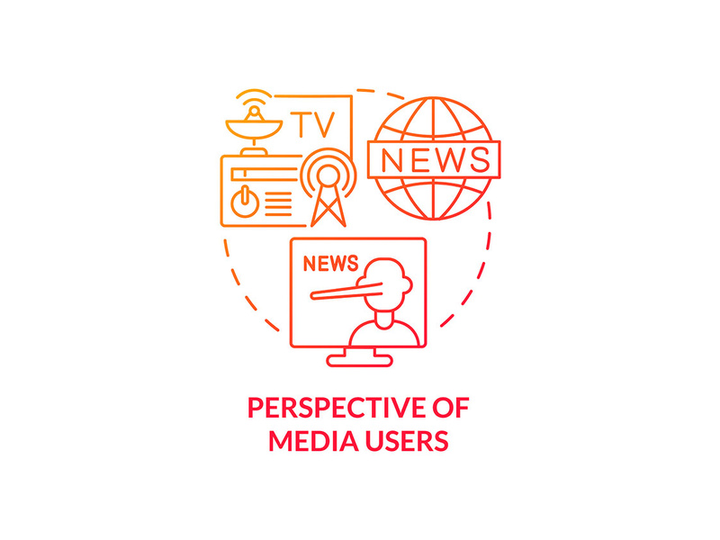 Perspective of media users red gradient concept icon by bsd ~ EpicPxls