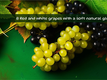 Red and white grapes with a soft natural glow