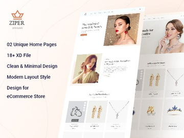 Ziper - Jewelry and Fashion E-Commerce Adobe XD Template